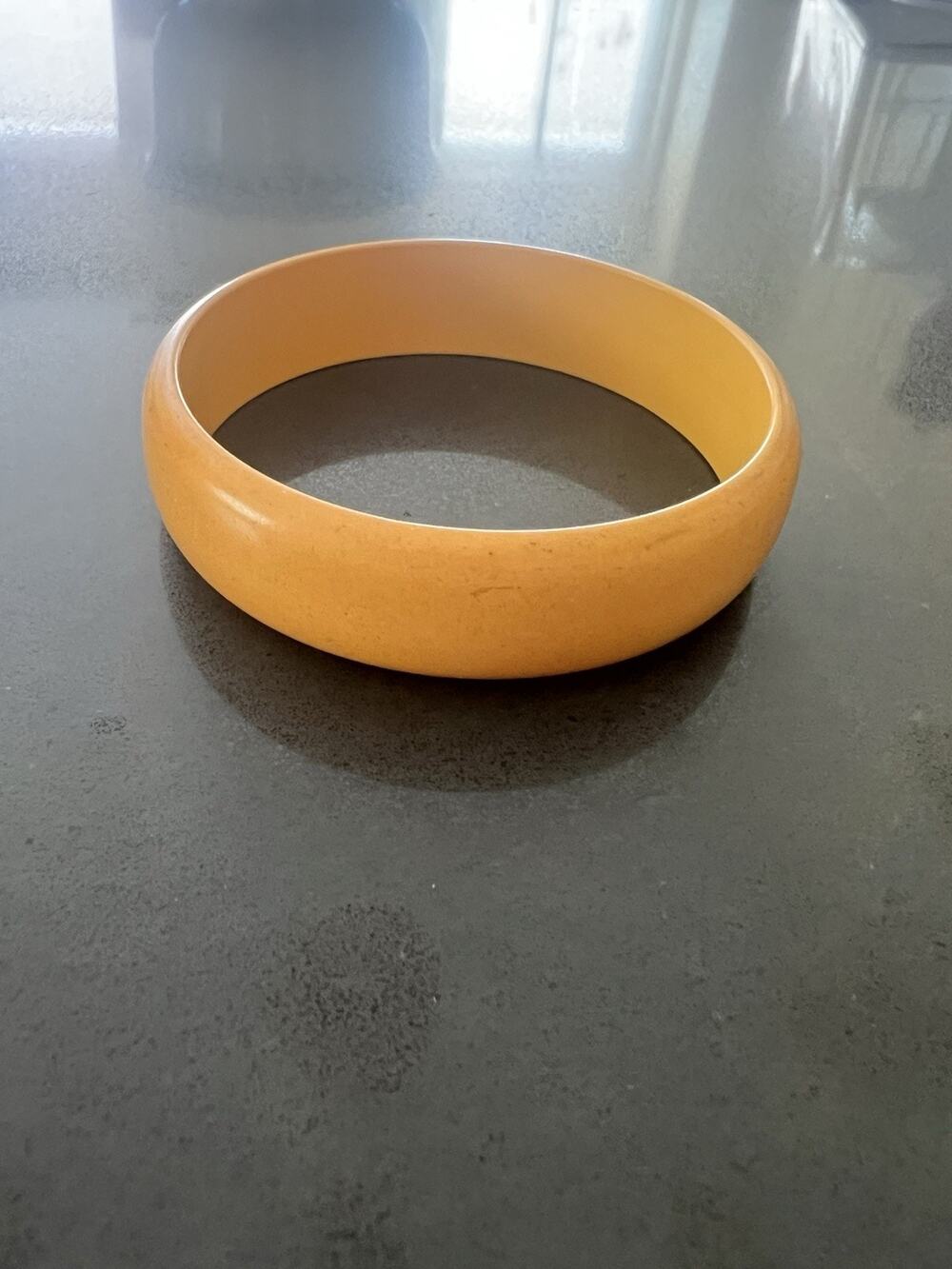 Bakelite Bangle Bracelet Yellow Orange Art Deco Retro Jewelry Tested